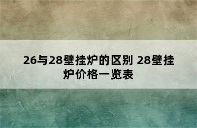 26与28壁挂炉的区别 28壁挂炉价格一览表